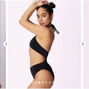 Parade Swim Black One Piece With Cut Out & Halter Neck
